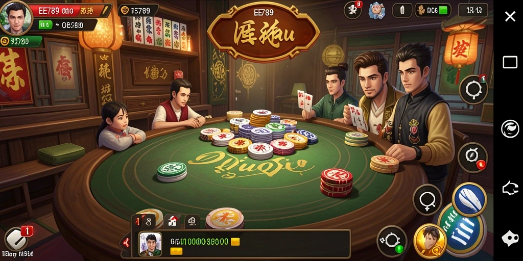 Tangkapan layar gameplay EE789 menampilkan momen seru saat bermain QiuQiu.