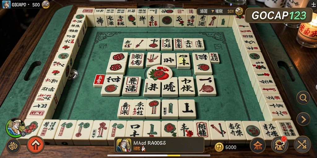 Screenshot GOCAP123 menampilkan gameplay Mahjong yang menarik dan menantang.