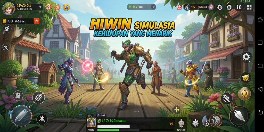 Screenshot gameplay HIWIN yang menampilkan kehidupan virtual yang menawan.