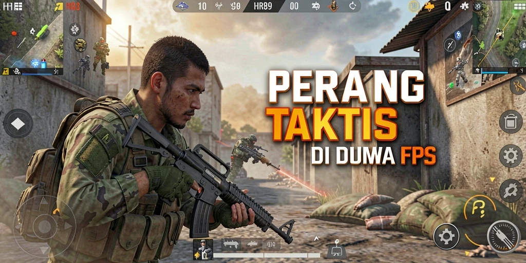 Tampilan menegangkan dari gameplay HR89 yang penuh aksi FPS.