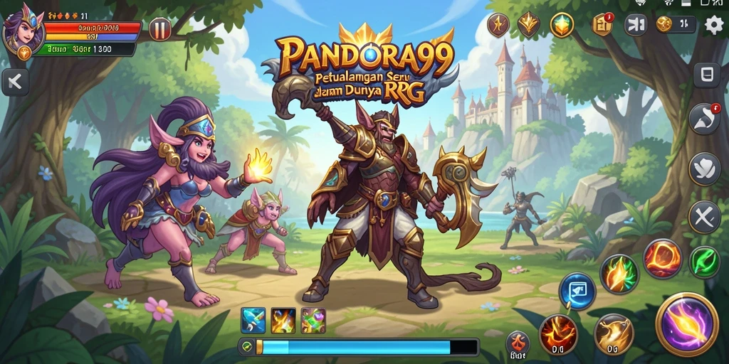 Screenshot gameplay PANDORA99 yang menampilkan pertarungan seru dan eksplorasi dunia.