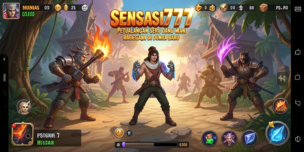 Tampilan utama gameplay SENSASI777 dalam dunia petualangan yang memukau.