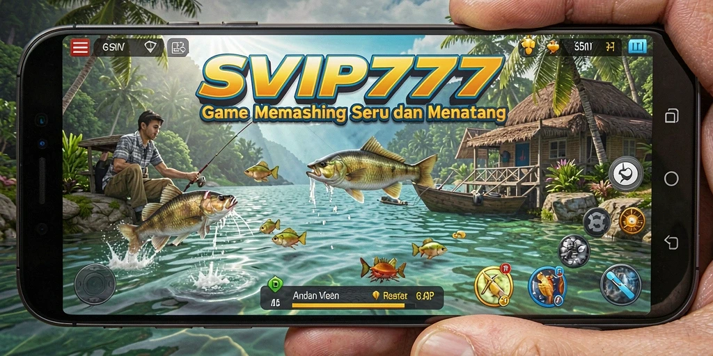 Tampilan gameplay SVIP777 dengan aksi memancing yang seru.