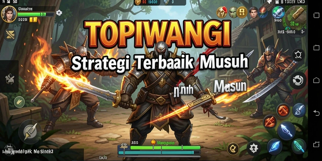 Screenshot gameplay menunjukkan taktik perang yang dinamis.