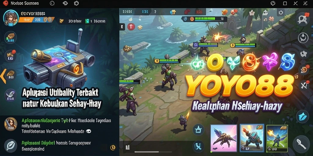 Tampilan utama aplikasi YOYO88 dengan fitur Utility lengkap.